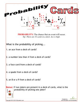 Probability Problems Involving Cards .